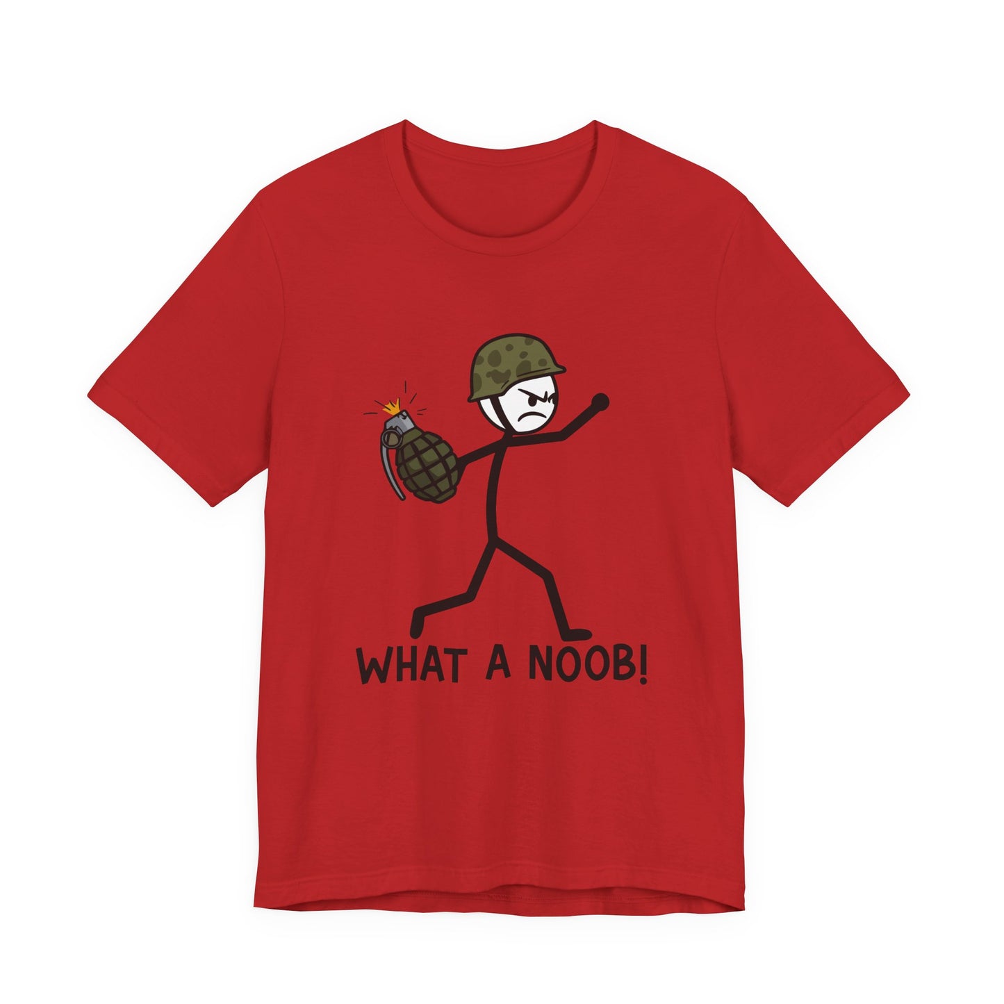 Stick Figure Grenade - "What a Noob!" Unisex Tee