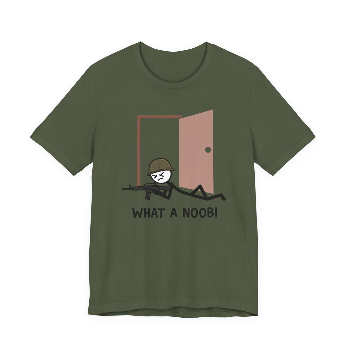 Funny Gamer Military Door Meme Tee - What a Noob! Unisex T-Shirt