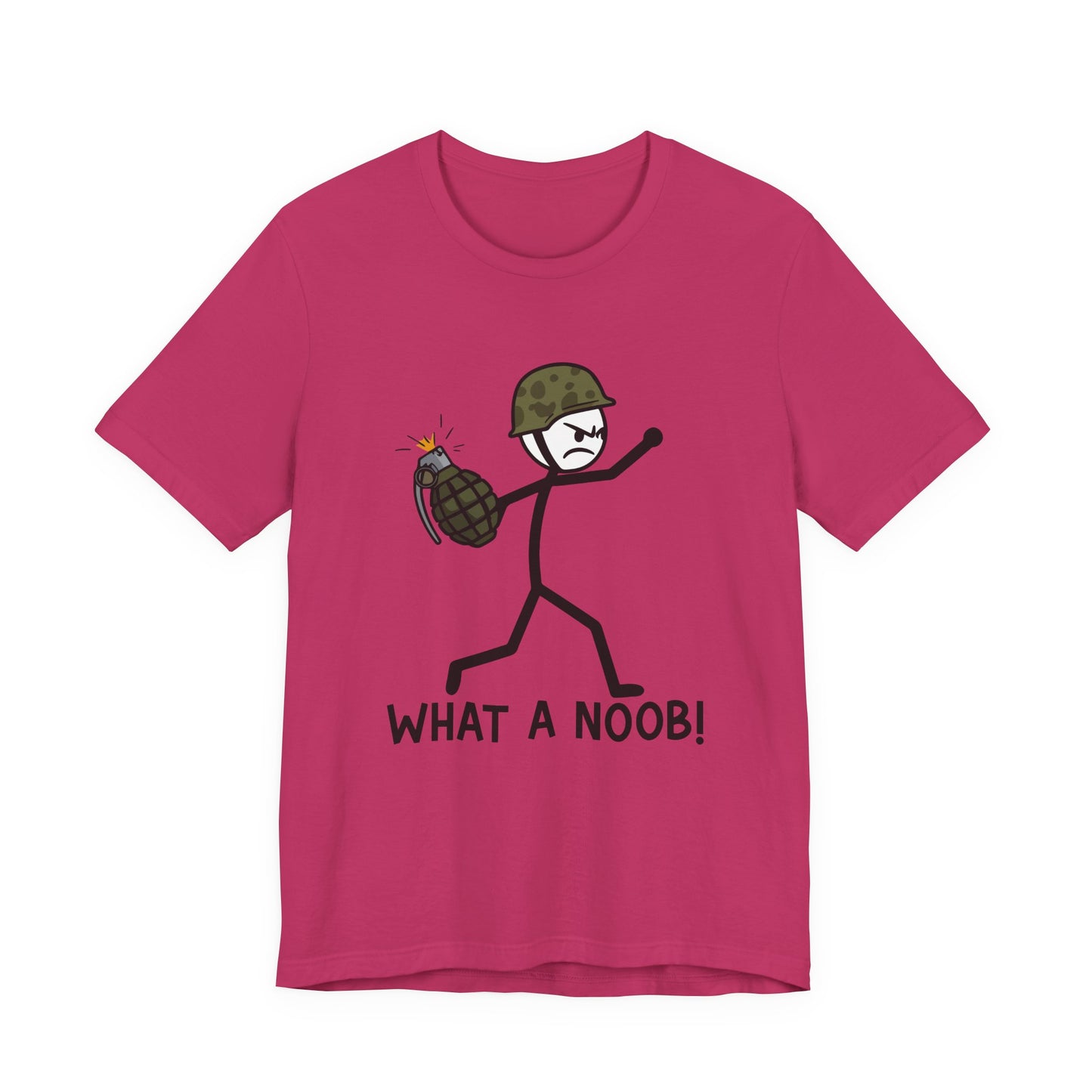 Stick Figure Grenade - "What a Noob!" Unisex Tee