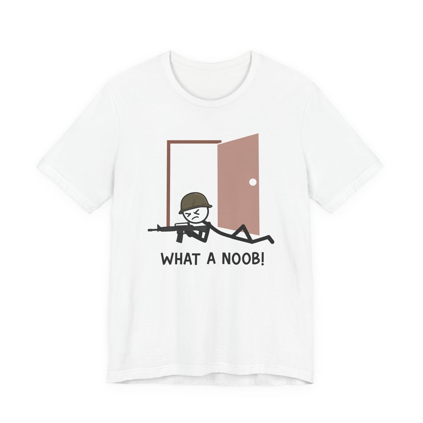 Funny Gamer Military Door Meme Tee - What a Noob! Unisex T-Shirt