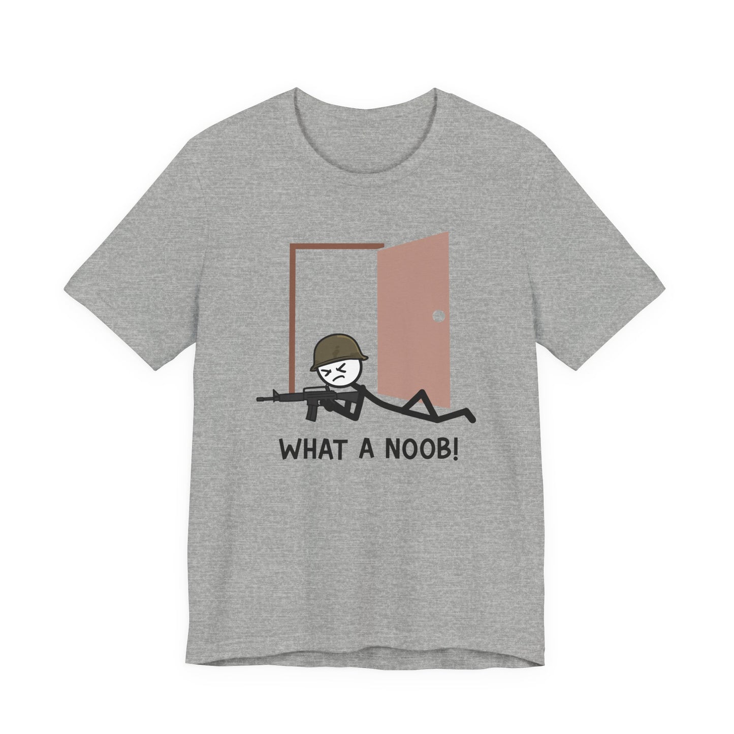Funny Gamer Military Door Meme Tee - What a Noob! Unisex T-Shirt