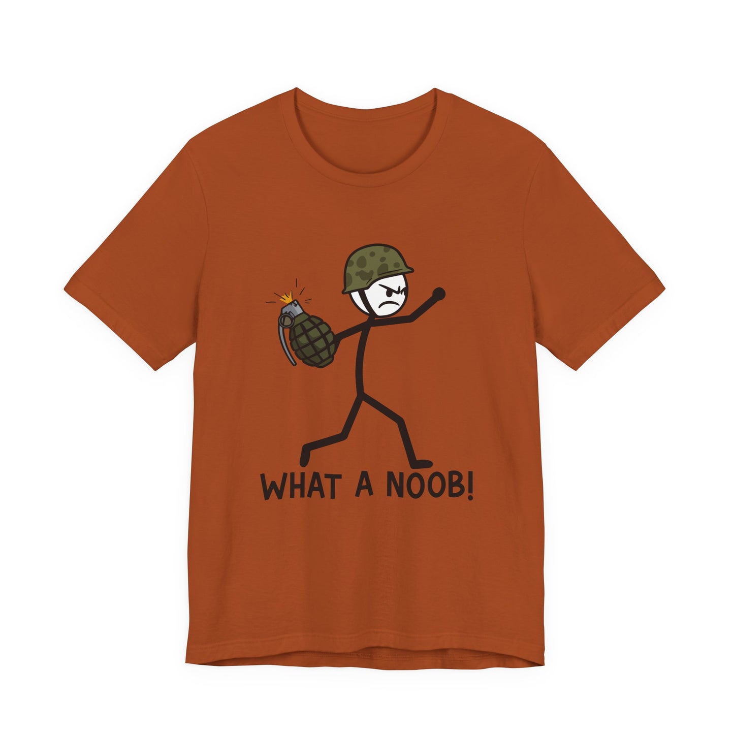 Stick Figure Grenade - "What a Noob!" Unisex Tee