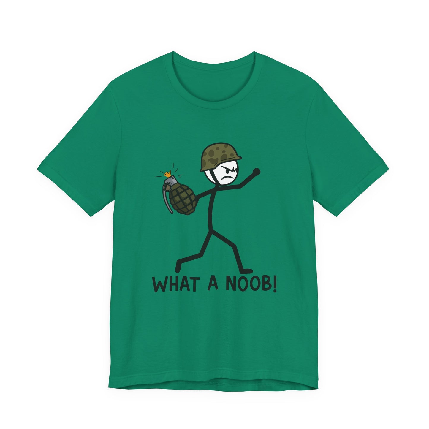 Stick Figure Grenade - "What a Noob!" Unisex Tee