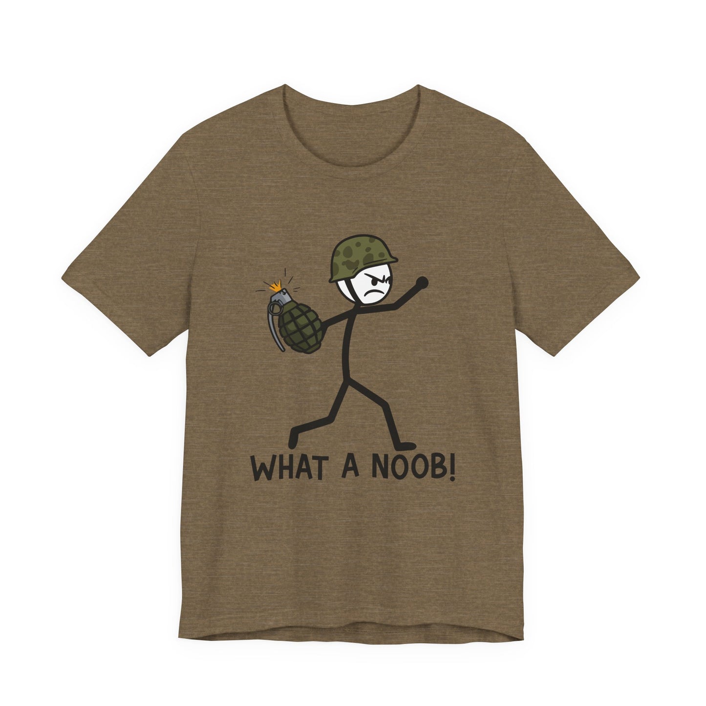 Stick Figure Grenade - "What a Noob!" Unisex Tee