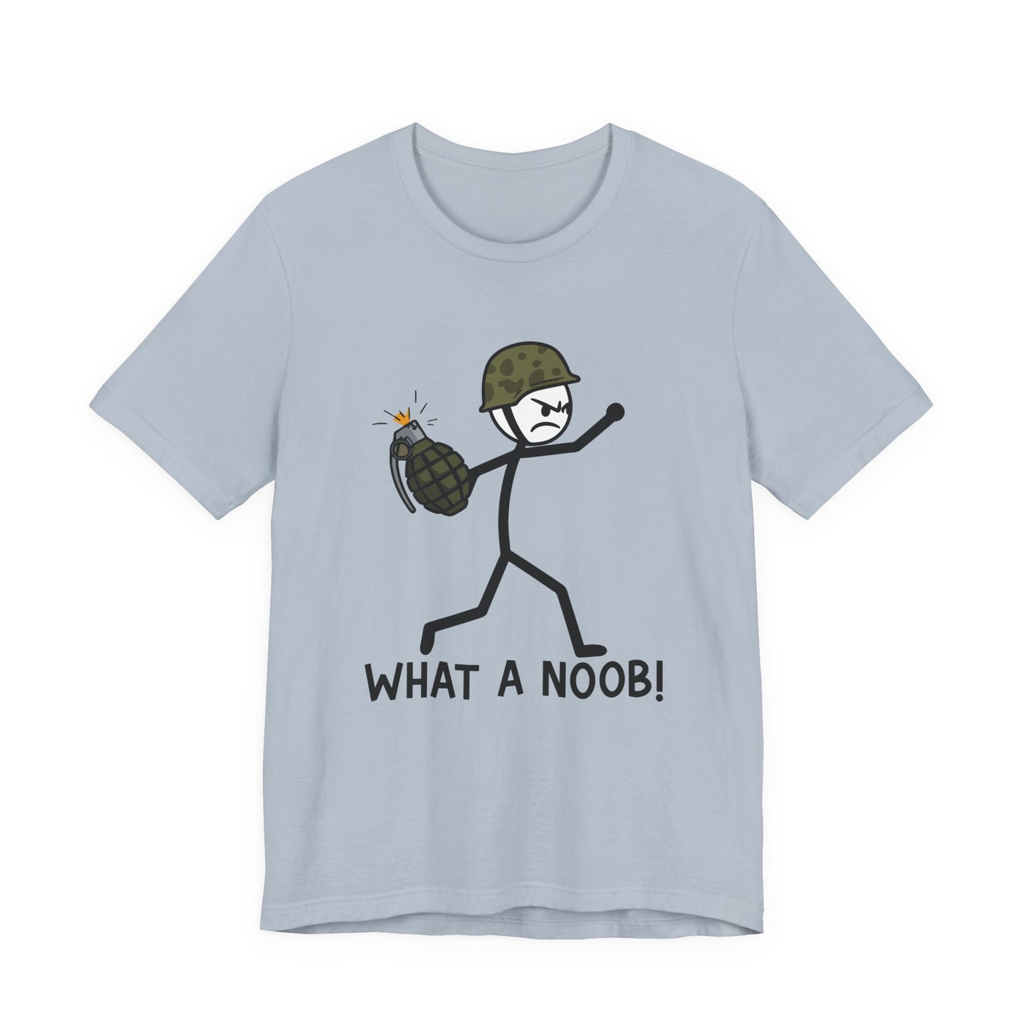 Stick Figure Grenade - "What a Noob!" Unisex Tee