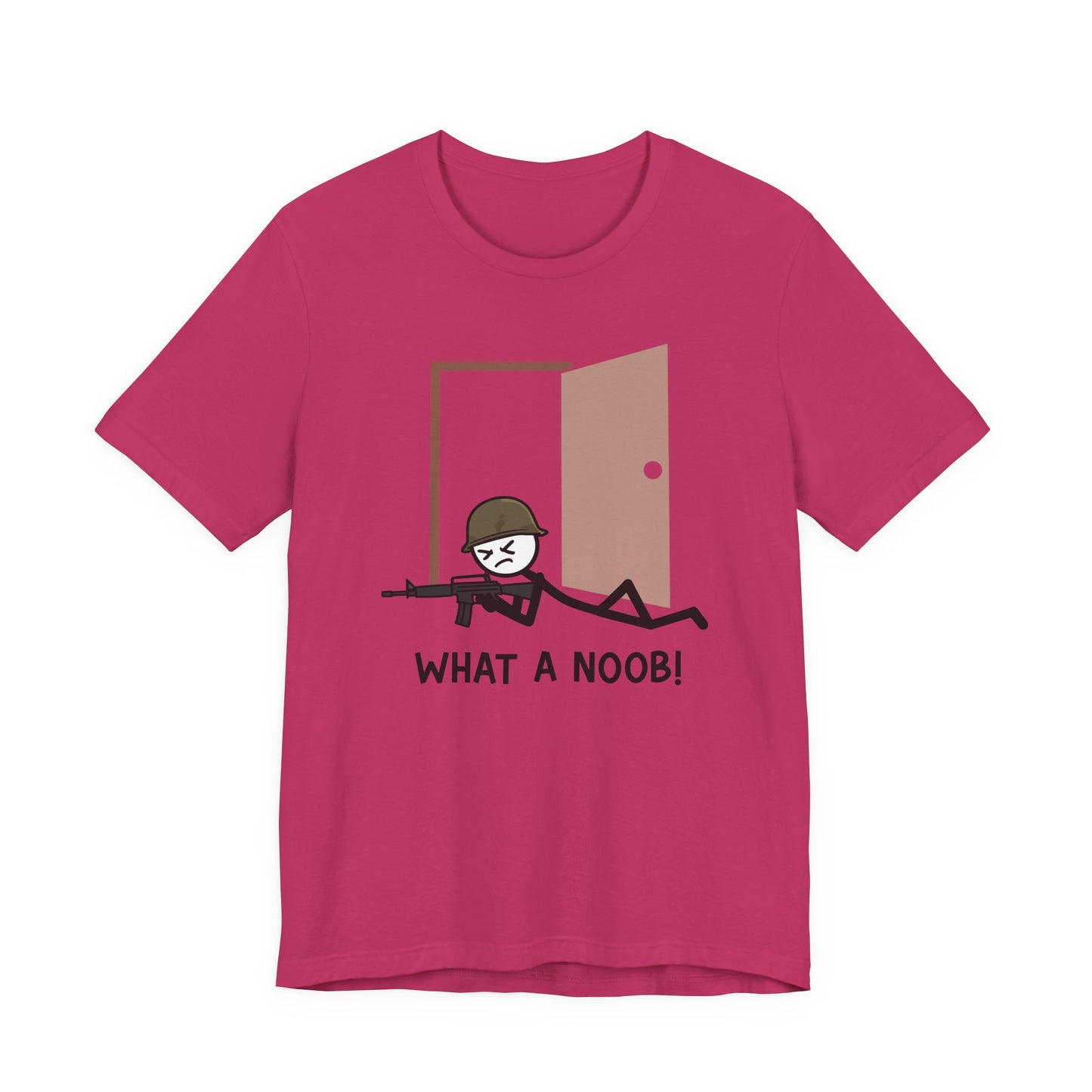 Funny Gamer Military Door Meme Tee - What a Noob! Unisex T-Shirt