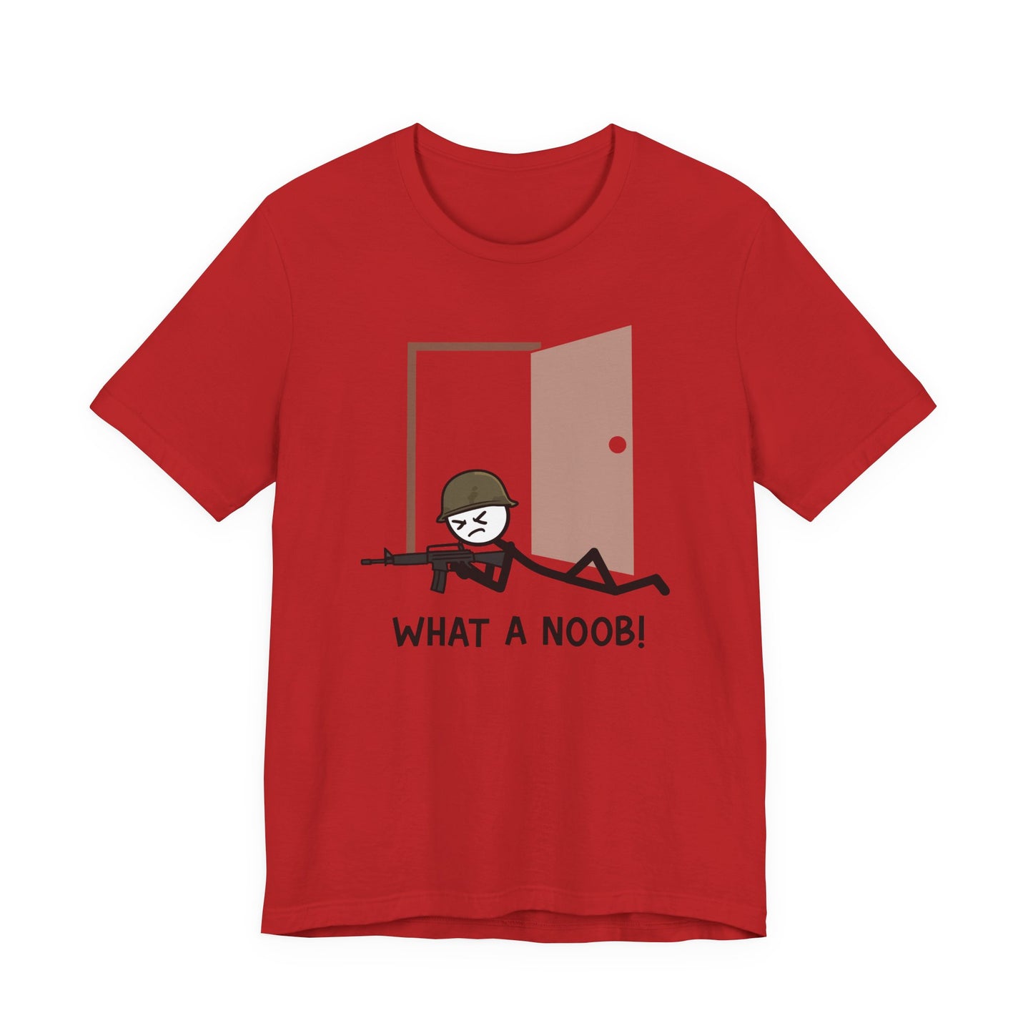 Funny Gamer Military Door Meme Tee - What a Noob! Unisex T-Shirt