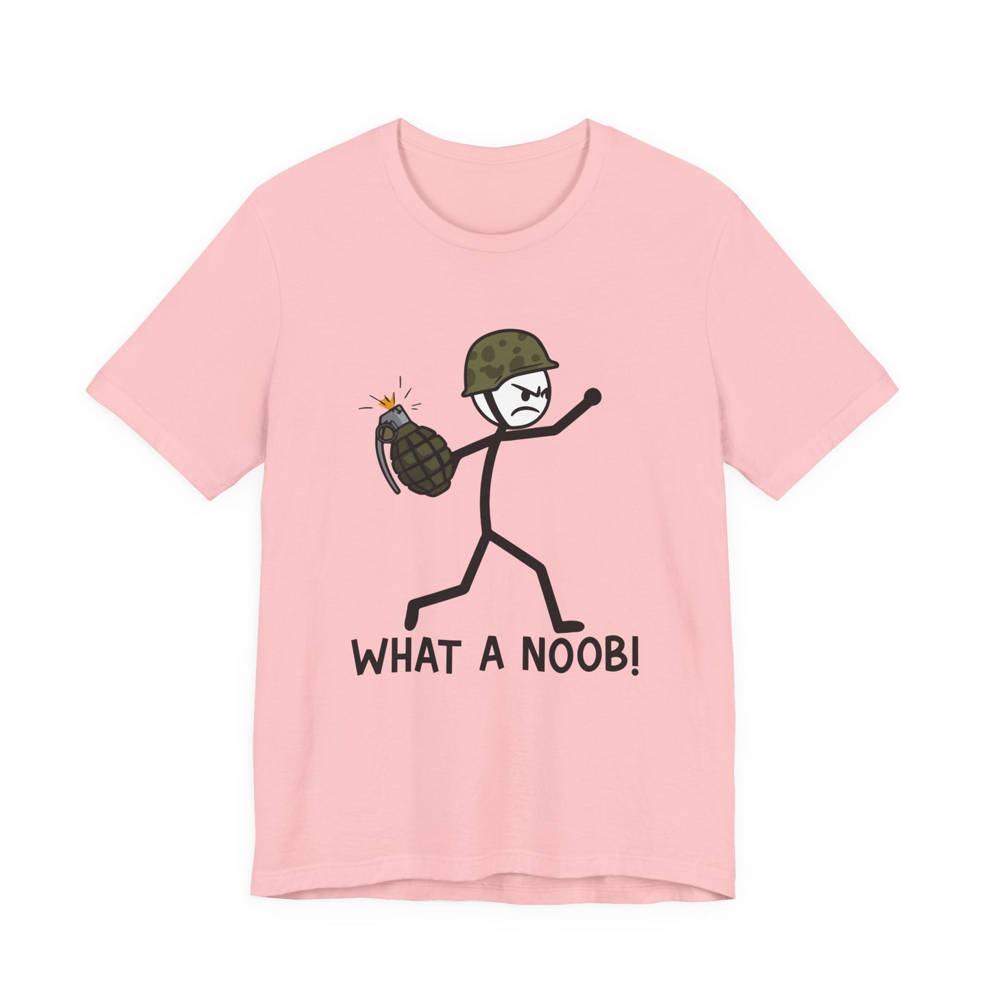 Stick Figure Grenade - "What a Noob!" Unisex Tee