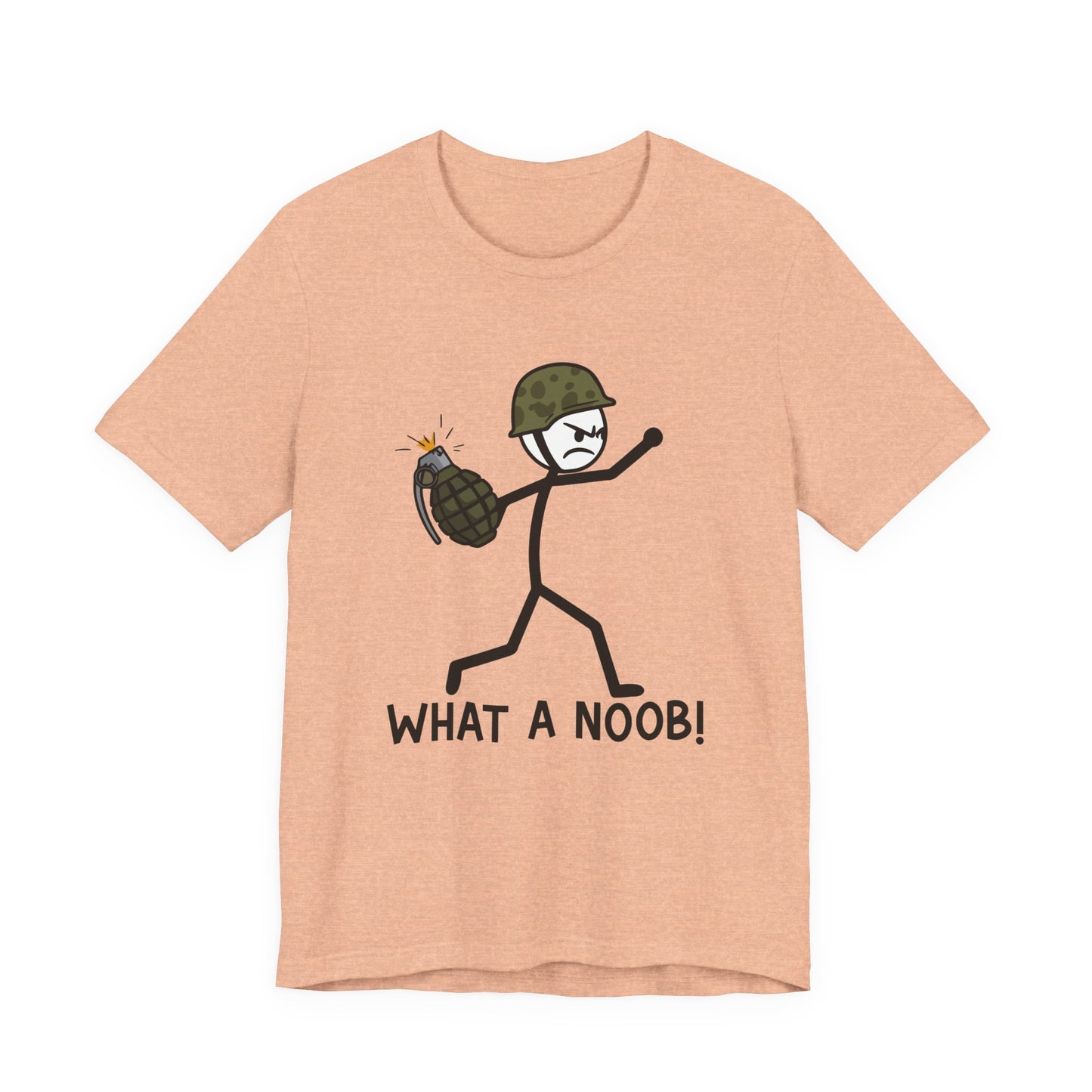 Stick Figure Grenade - "What a Noob!" Unisex Tee