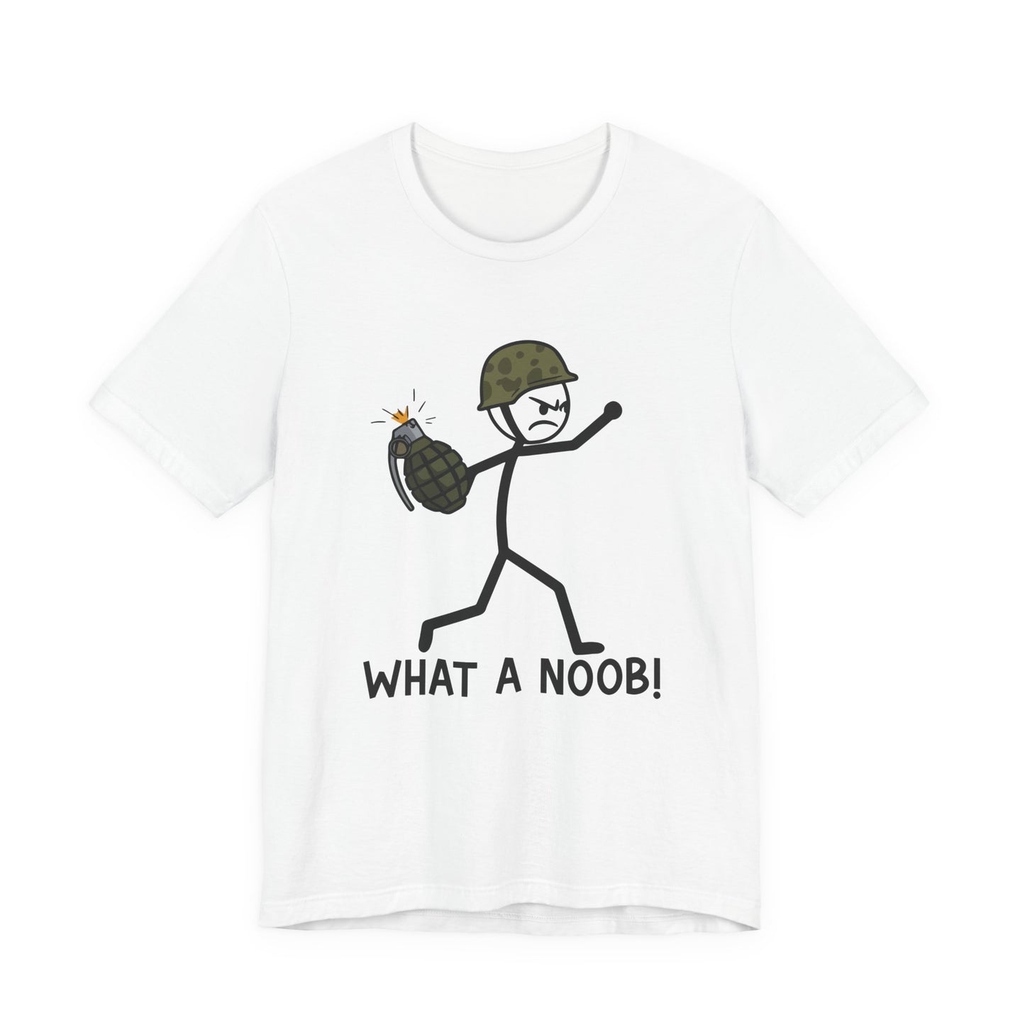 Stick Figure Grenade - "What a Noob!" Unisex Tee