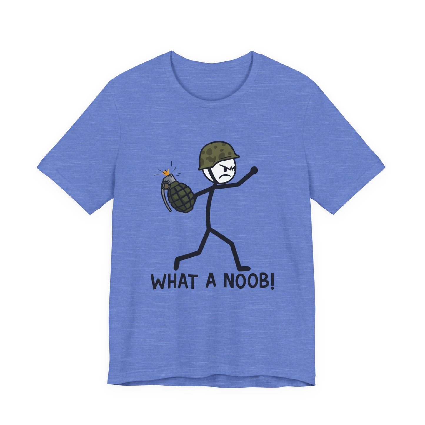 Stick Figure Grenade - "What a Noob!" Unisex Tee